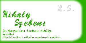 mihaly szebeni business card